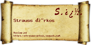 Strauss Árkos névjegykártya